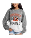 Gameday Couture Women's Gray Cincinnati Bengals Coin Toss Faded French Terry Pullover Sweatshirt In Gray