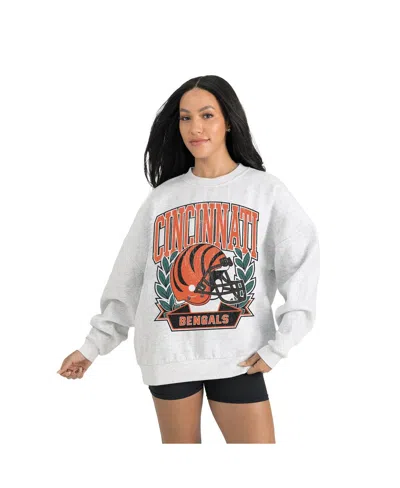 Gameday Couture Women's Gray Cincinnati Bengals Heritage Premium Fleece Pullover Sweatshirt In Orange