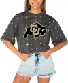 Gameday Couture Women's Gray Tennessee Volunteers Go Time Rhinestone Crop T-shirt In Gray