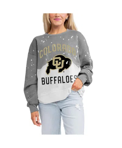 Gameday Couture Women's Gray Colorado Buffaloes Twice As Nice Faded Crewneck Sweatshirt