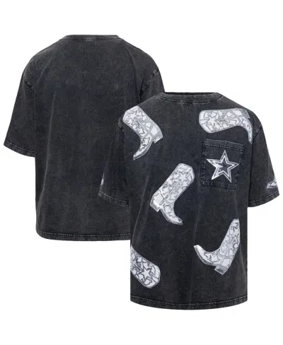 Gameday Couture Women's Gray Dallas Cowboys Cheerleaders Sequin Boots Oversized T-shirt
