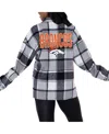 Gameday Couture Women's Gray Denver Broncos Field Side Fun Plaid Button-up Overshirt In Gray