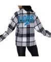 Gameday Couture Women's Gray Detroit Lions Fieldside Fun Plaid Button-up Overshirt In Gray