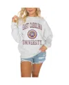 Gameday Couture Women's Steel West Virginia Mountaineers Good Vibes Premium Fleece Drop Shoulder Pullover Sweatshirt In Gray