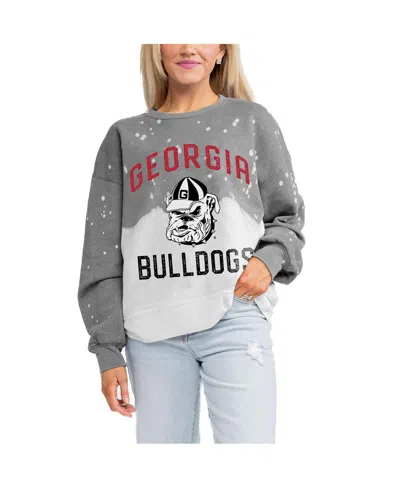 Gameday Couture Women's Gray Georgia Bulldogs Twice As Nice Faded Crewneck Sweatshirt