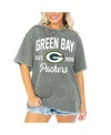 Gameday Couture Women's Gray Green Bay Packers Tackle Titan Boyfriend Washed T-shirt In Gray