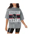 Gameday Couture Women's Gray Houston Texans Oversized Mini Rhinestone Classic T-shirt In Gray