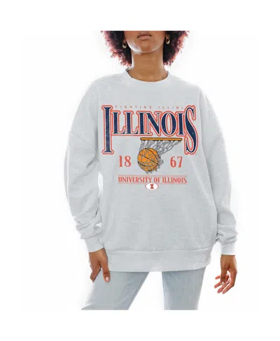Gameday Couture Women's Gray Illinois Fighting Illini Basketball Premium Fleece Drop Pullover Sweatshirt