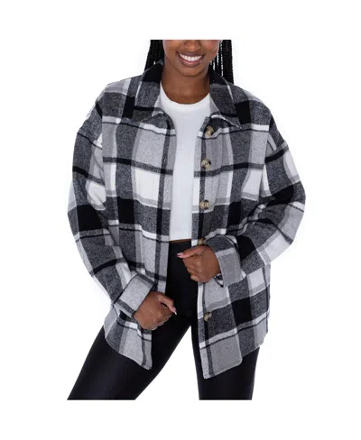 Gameday Couture Women's Gray Indianapolis Colts Fieldside Fun Plaid Button-up Overshirt Shirt