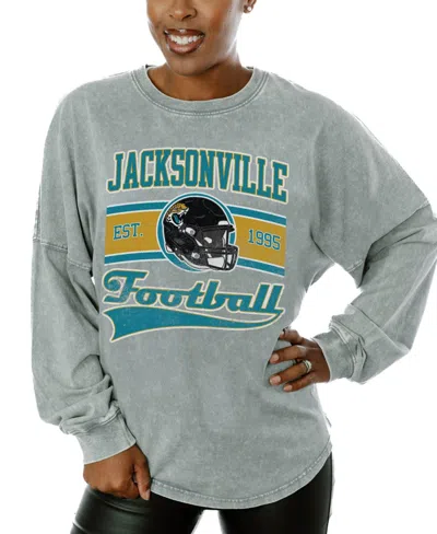 Gameday Couture Women's Gray Jacksonville Jaguars Snow Wash Oversized Long-sleeve T-shirt