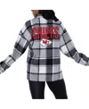Gameday Couture Women's Gray Kansas City Chiefs Fieldside Fun Plaid Button-up Overshirt In Gray