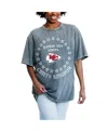 Gameday Couture Women's Gray Kansas City Chiefs On Point Oversized Slogan T-shirt In Gray