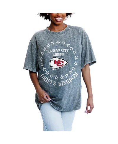 Gameday Couture Women's Gray Kansas City Chiefs On Point Oversized Slogan T-shirt