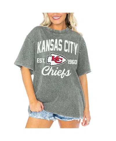 Gameday Couture Women's Gray Kansas City Chiefs Tackle Titan Boyfriend Washed T-shirt In Blue