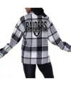 GAMEDAY COUTURE WOMEN'S GRAY LAS VEGAS RAIDERS FIELDSIDE FUN PLAID BUTTON-UP OVERSHIRT