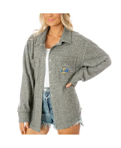 Gameday Couture Women's Gray Los Angeles Rams Oversized Long Pass Button-up Shacket