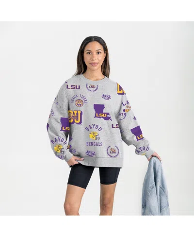 Gameday Couture Women's Gray Lsu Tigers Always On Repeat Fleece Sweatshirt
