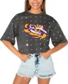 Gameday Couture Women's Gray Tennessee Volunteers Go Time Rhinestone Crop T-shirt In Gray
