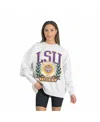 Gameday Couture Women's Gray Lsu Tigers Premium Fleece Drop Shoulder Oversized Pullover Sweatshirt In Black
