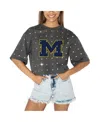 Gameday Couture Women's Gray Michigan Wolverines Go Time Rhinestone Crop T-shirt In Gray