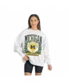 Gameday Couture Women's Gray Michigan Wolverines Premium Fleece Drop Shoulder Oversized Pullover Sweatshirt In Green