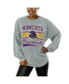 Gameday Couture Women's Gray Washington Commanders Snow Wash Oversized Long Sleeve T-shirt In Gray