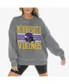 Gameday Couture Women's Gray Minnesota Vikings Vintage Wash Oversized Crewneck Fleece Pullover In Gray