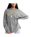 Gameday Couture Women's Gray Navy Midshipmen Faded Wash Pullover Sweatshirt In Gray