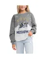 Gameday Couture Women's Gray Navy Midshipmen Twice As Nice Faded Crewneck Sweatshirt In Gray