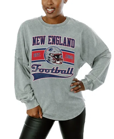 Gameday Couture Women's Gray New England Patriots Snow Wash Oversized Long-sleeve T-shirt