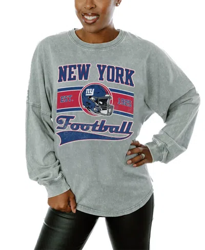 Gameday Couture Women's Gray New York Giants Snow Wash Oversized Long-sleeve T-shirt