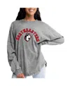 Gameday Couture Women's Gray Northeastern Huskies Faded Wash Pullover Sweatshirt In Gray
