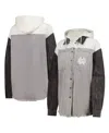 Gameday Couture Women's Gray Notre Dame Fighting Irish Vintage Wash Corduroy Full-snap Hooded Shacket In Gray
