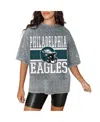 Gameday Couture Women's Gray Philadelphia Eagles Oversized Mini Rhinestone Classic T-shirt In Gray