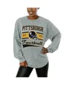 Gameday Couture Women's Gray Washington Commanders Snow Wash Oversized Long Sleeve T-shirt In Gray
