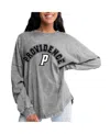 Gameday Couture Women's Gray Providence Friars Faded Wash Pullover Sweatshirt In Gray