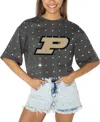 Gameday Couture Women's Gray Tennessee Volunteers Go Time Rhinestone Crop T-shirt In Gray