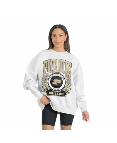 Gameday Couture Women's Gray Purdue Boilermakers Premium Fleece Drop Shoulder Oversized Pullover Sweatshirt In Neutral