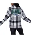 Gameday Couture Women's Gray Philadelphia Eagles Fieldside Fun Plaid Button-up Overshirt In Gray