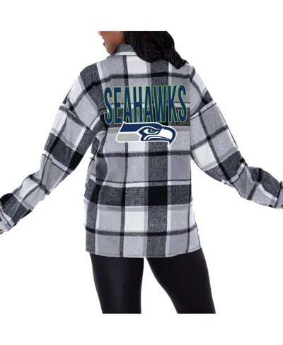 Gameday Couture Women's Gray Philadelphia Eagles Fieldside Fun Plaid Button-up Overshirt