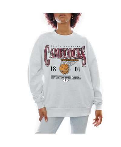 Gameday Couture Women's Gray South Carolina Gamecocks Basketball Premium Fleece Drop Pullover Sweatshirt