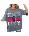 Gameday Couture Women's Gray St. Louis City Sc Oversized Mini Rhinestone Classic T-shirt In Gray