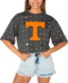 Gameday Couture Women's Gray Tennessee Volunteers Go Time Rhinestone Crop T-shirt In Gray