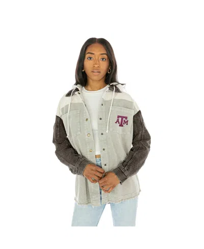 Gameday Couture Women's Gray Texas A&m Aggies Vintage Wash Corduroy Full-snap Hooded Jacket
