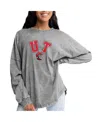 Gameday Couture Women's Gray University Of Tampa Spartans Faded Wash Pullover Sweatshirt In Gray
