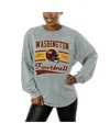 Gameday Couture Women's Gray Washington Commanders Snow Wash Oversized Long Sleeve T-shirt In Gray