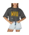 Gameday Couture Women's Gray West Virginia Mountaineers Go Time Rhinestone Crop T-shirt In Gray