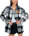 Gameday Couture Women's Gray/white Clemson Tigers End Zone Game Flannel Button-up Shirt In Gray,white