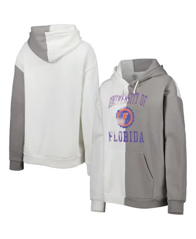 Gameday Couture Women's Gray/white Florida Gators Split Pullover Hoodie In White,gray