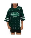 Gameday Couture Women's Green New York Jets Kickoff Time Allover Rhinestone Sports Stripe Jersey V-neck T-shirt In Green